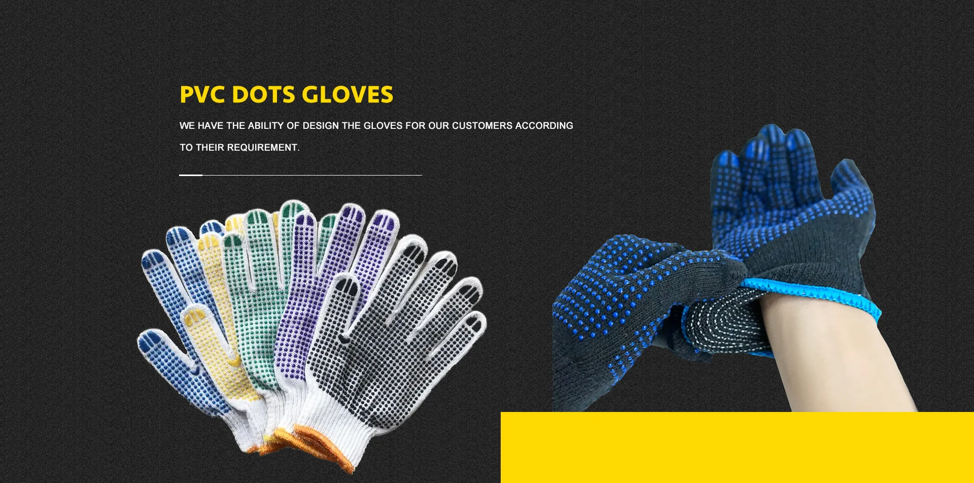 Pvc Dots 10 Gauge Cotton Knits PVC Dotted Gloves Navy Blue Dots Cotton Gloves ...