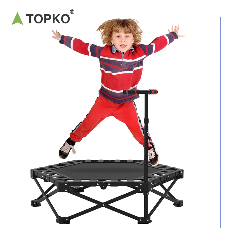 TOPKO High Quality Mini Trampoline Exercise Trampoline With Handle Bar Fitness Equipment for Adults and Kids Jumping Trampoline