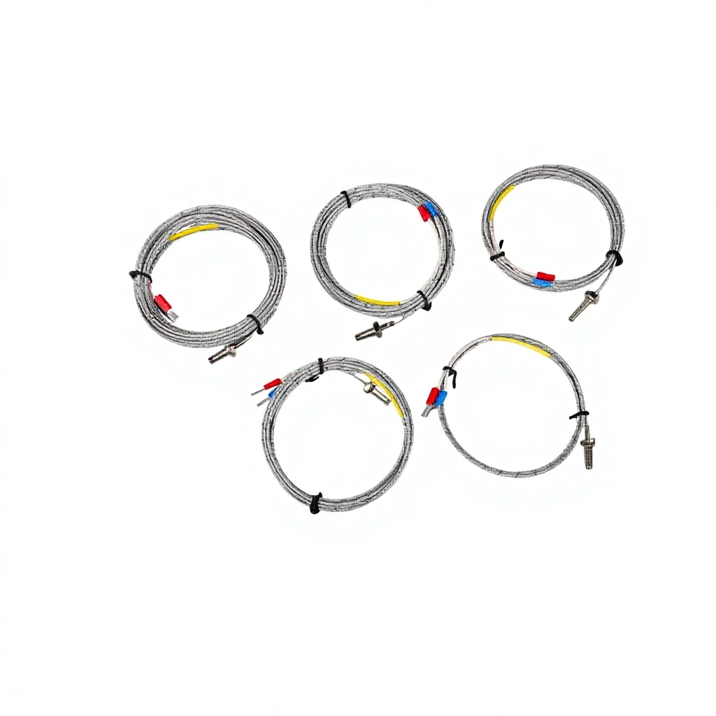 High Precision M6 Screw Type K J E Temperature Control Probe Surface End Face Thermocouple 1-5M Sensing Wire Stainless Steel