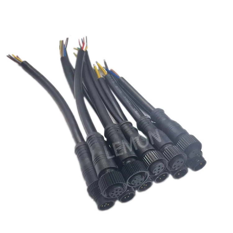 2 3 4 5 6 pin Electric Wire Cable M12 M14 M15 M16 Waterproof Connector IP68