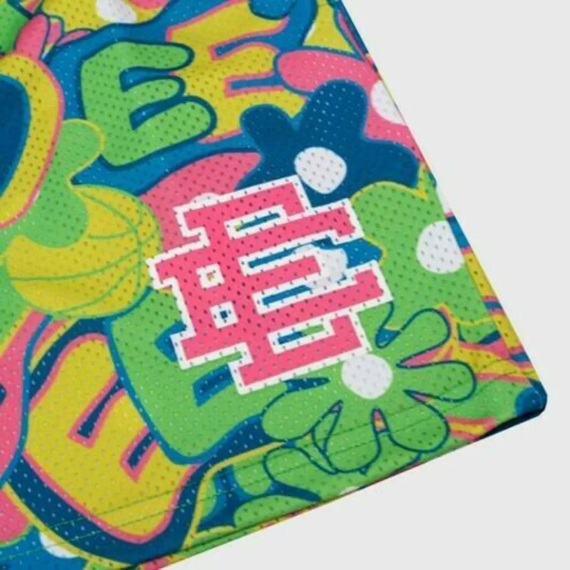 Summer Breathable Mesh Oversized Men Shorts Custom Printed Graphic  Casual Fiess Beach Shorts411_voghion.com