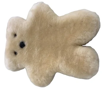 フラットテディベアぬいぐるみ羊皮毛皮クマテディベア本物の