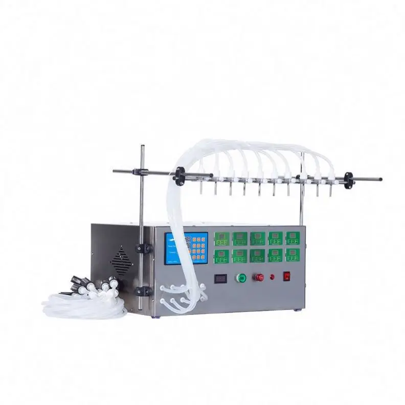 TEBAK SY-54 High Efficiency 10 Nozzles Automatic Filler Soy Sauce Beer Wine Jugs Beverage Plastic Bottles Liquid Filling Machine