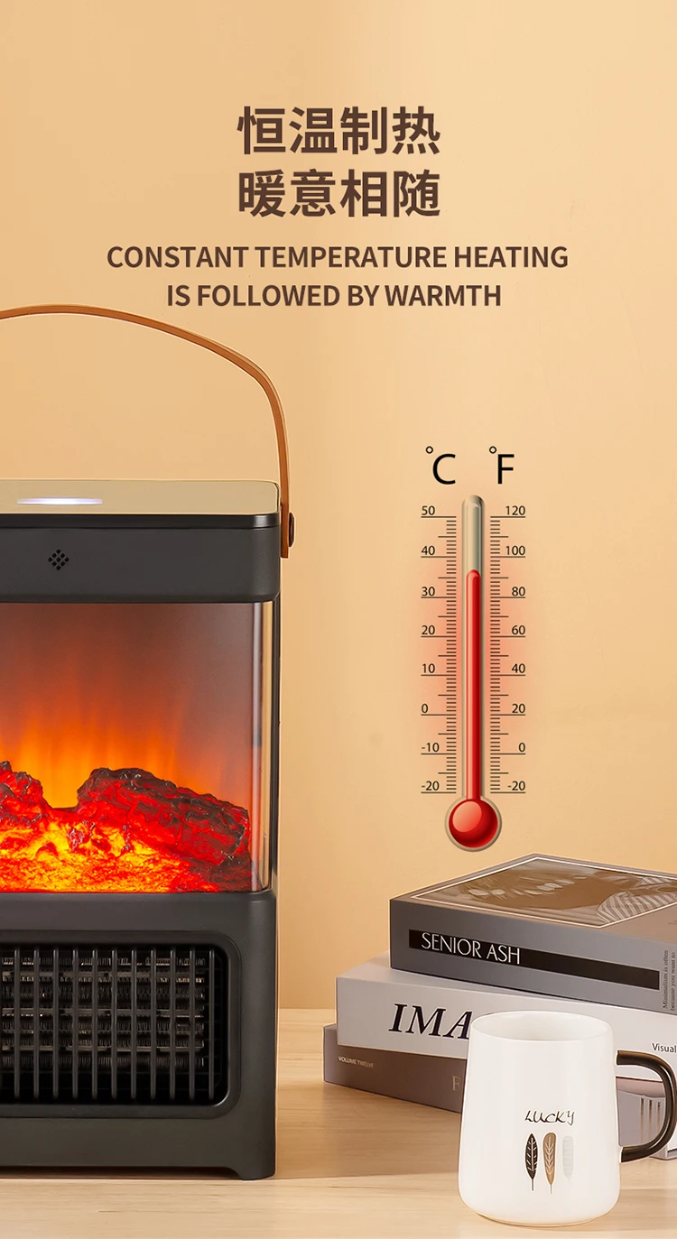 Fireplace Electric Heater Flame Warm Blower Fan Portable Desktop Household Home Heating Stove Radiator Flame Warmer Machine