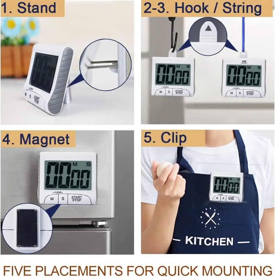 High Quality Kitchen Display LCD Multi Countdown Timer Function Kitchen Countdown Timer