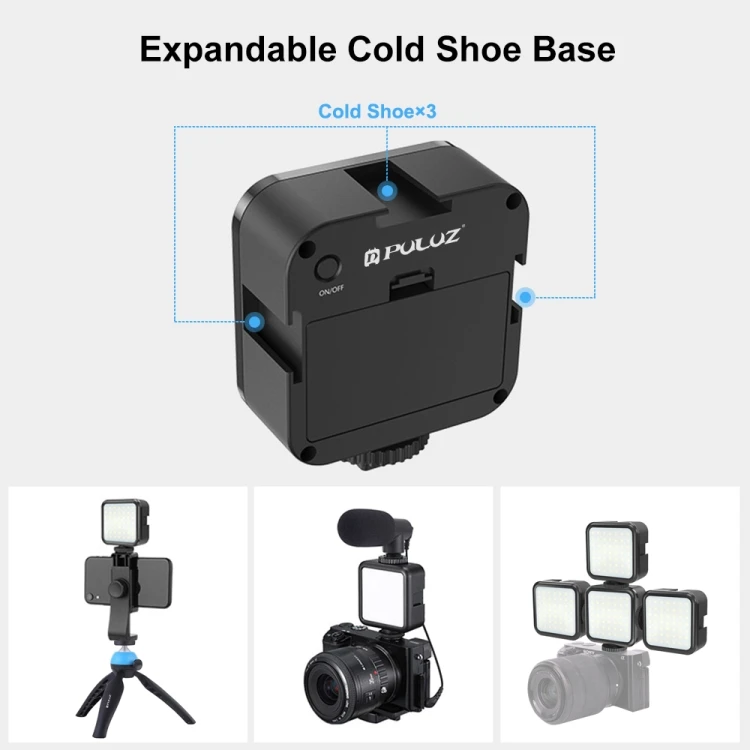 PULUZ Custom Mini Portable 64LED 3W Video Camera Light Fill Light for Photography Tiktoks Youtube Vlog for Camera