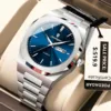 9 quadrante blu cinturino argento