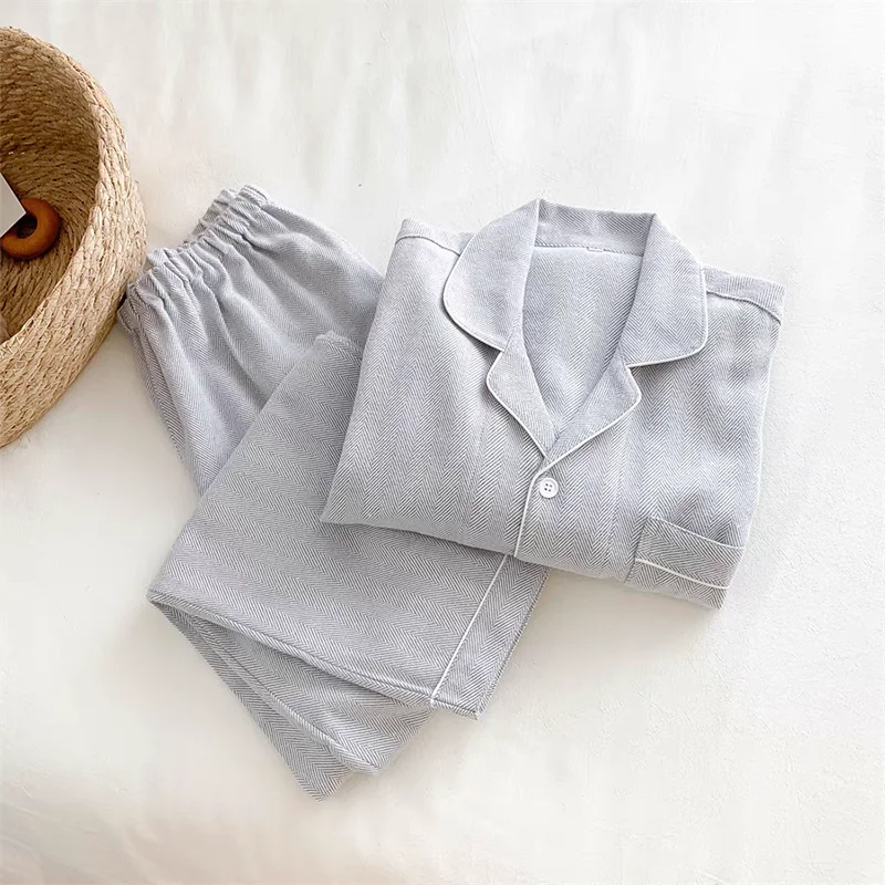 Luxury Unisex Pyjamas Men Women's Sleepwear Sets Korean Style Cotton Pajamas Women Lounge Wear Set Pajamas for Couples