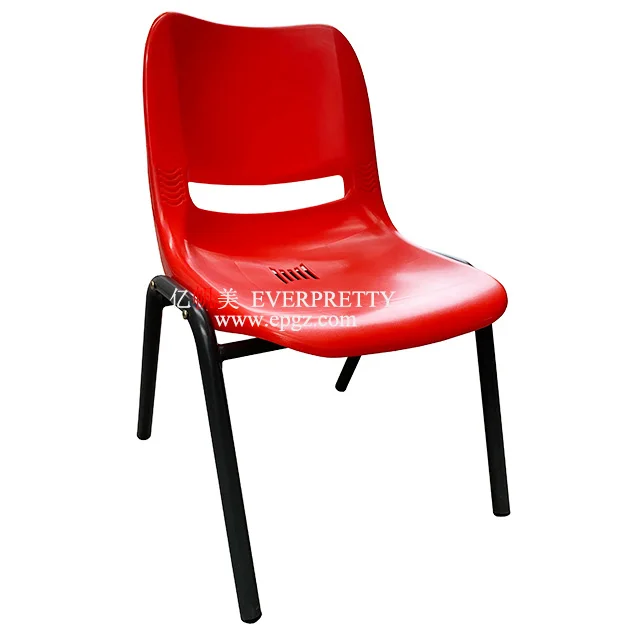 Hostel Modern Design Canteen Stacking Plastic Dining Chair Metal Frame Durable Chair for Classroom Student Use