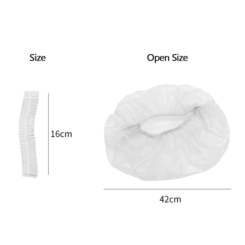 Large Head Cover Shower Cap Stretchable Cap Household Use Blue White