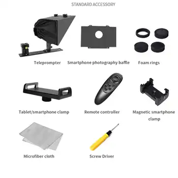 FEELWORLD TP13A Wide Angle Teleprompter for Smartphone Tablet DSLR with Bluetooth Remote Control APP OEM Factory Direct Custom product image