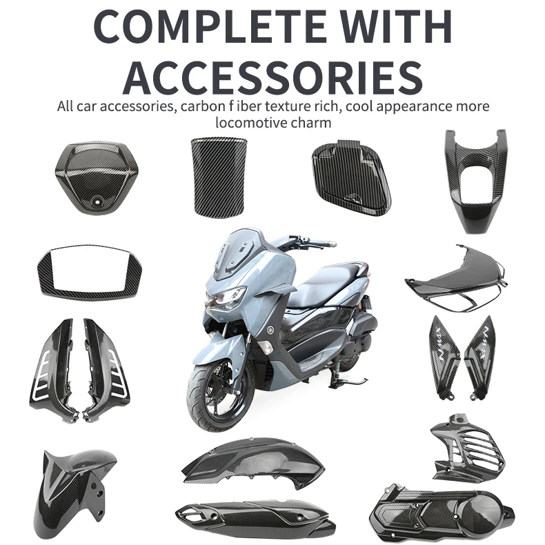 NMAX155 2020-2023 カーボン調 フロントカウル 外装パーツ Nmax 155用プラスチックカーボンカラーバイクフレーム＆ボディパーツ