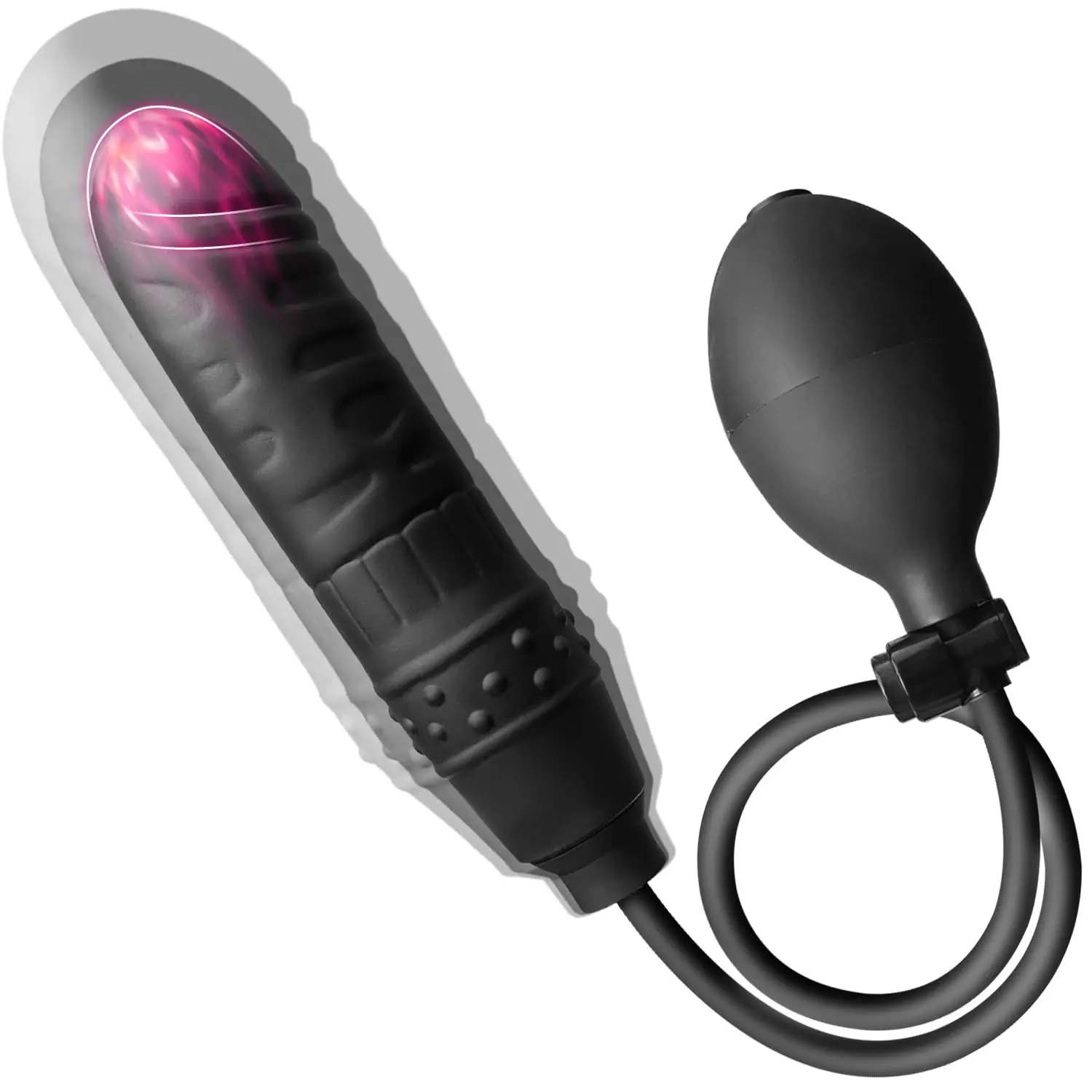 2 in 1 Resizable Enema Anal Sex Toy Silicone Inflatable Realistic Dildo Anal Pulg Expand Butt Plug with Balloon Pump