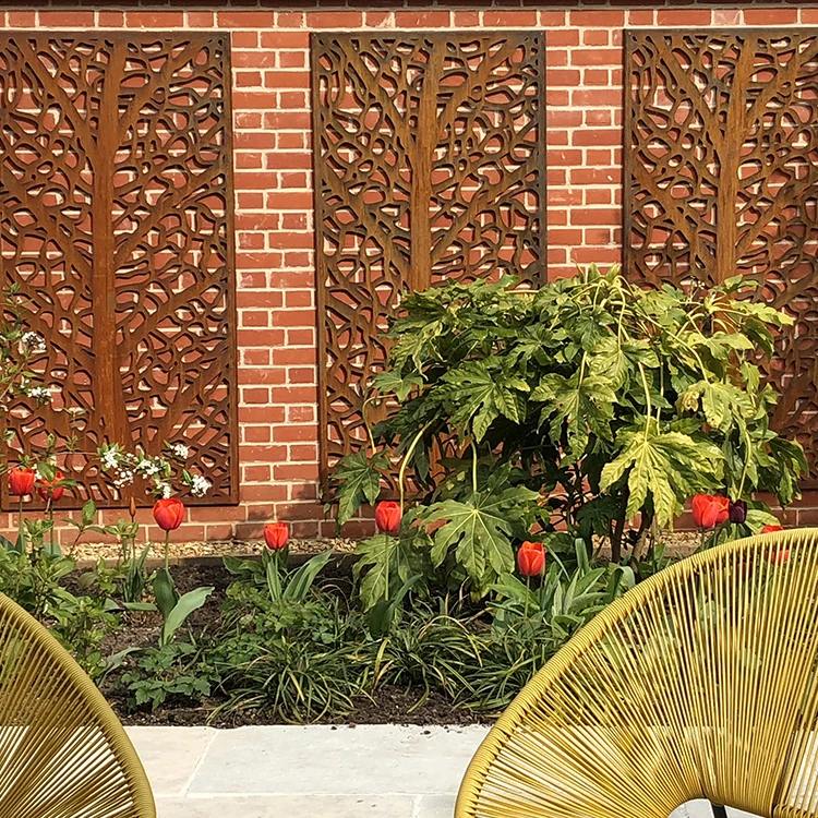 Laser Cut Corten Steel Fence Aluminium Garden Privacy Corten Steel 