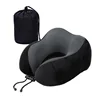 Black neck pillow + storage bag