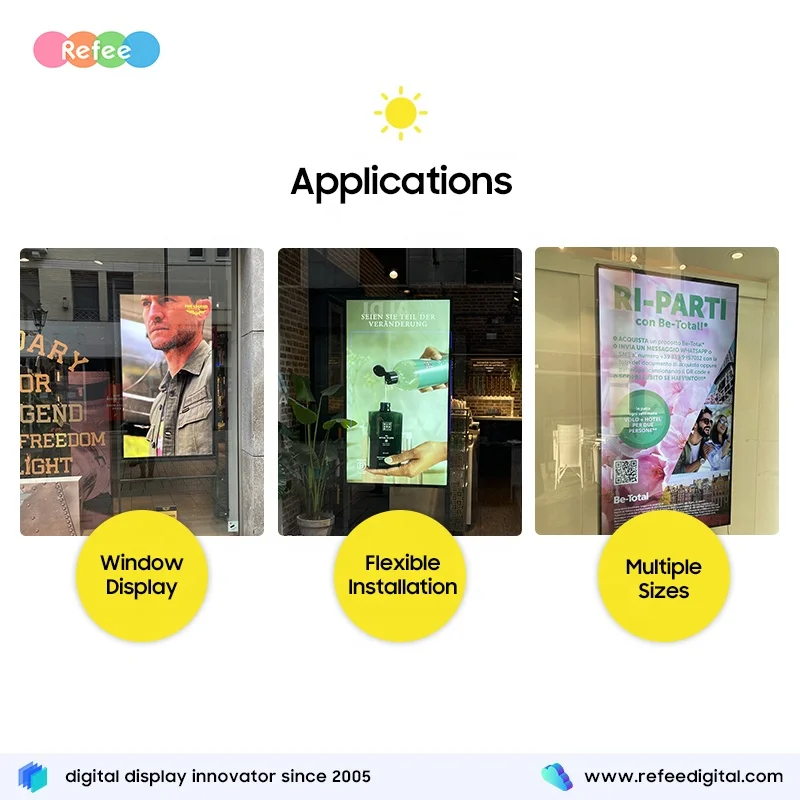 Highlight Window Facing Display LCD Double Screen Ceiling Hanging Digital Signage and Displays TV Monitor Android Advertisement