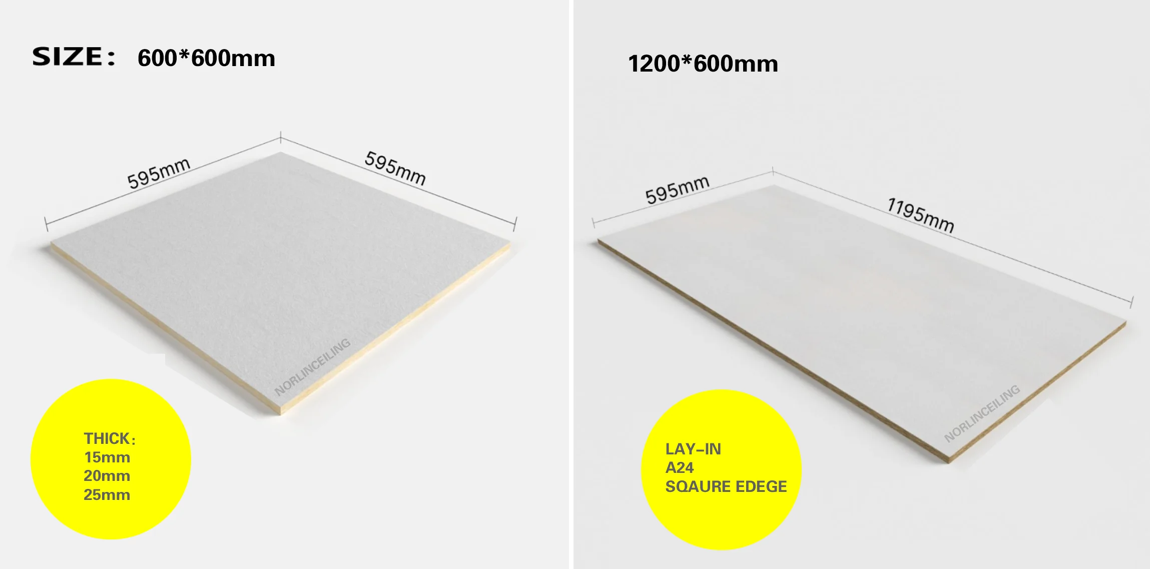 Norlin Brand Ceiling Tiles Fiberglass Panels for Hospital Use Graphic ...