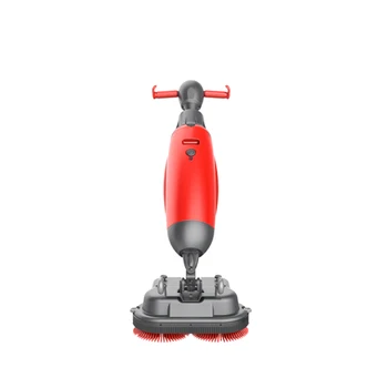 Mini battery power tile floor scrubbing walk behind portable cleaning scrubber machine