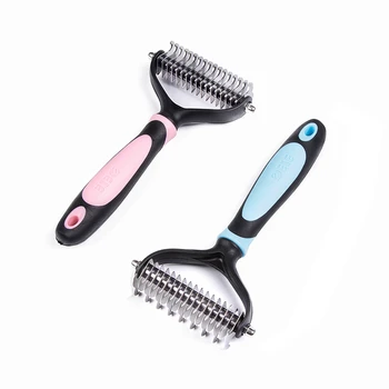 Double Sided Pet Grooming Product Hair Remover Comb Dog Deshedding Dematting Tool for Dogs and Cats