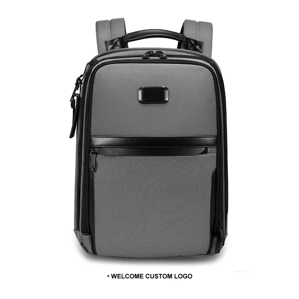 Custom Logo 15L Volume Fit 15 Inch Laptop Genuine Leather Decoration High Quality Ballistic Nylon Men Backpack Custom Logo 15L Volume Fit 15 Inch Laptop Genuine Leather Decoration High Quality Ballistic Nylon Men Backpack