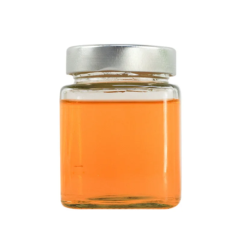 Square Honey Storage Bottles 200ml 280ml 380ml Jam Food Glass Jars For Sauce Honey Glass Jars 6500