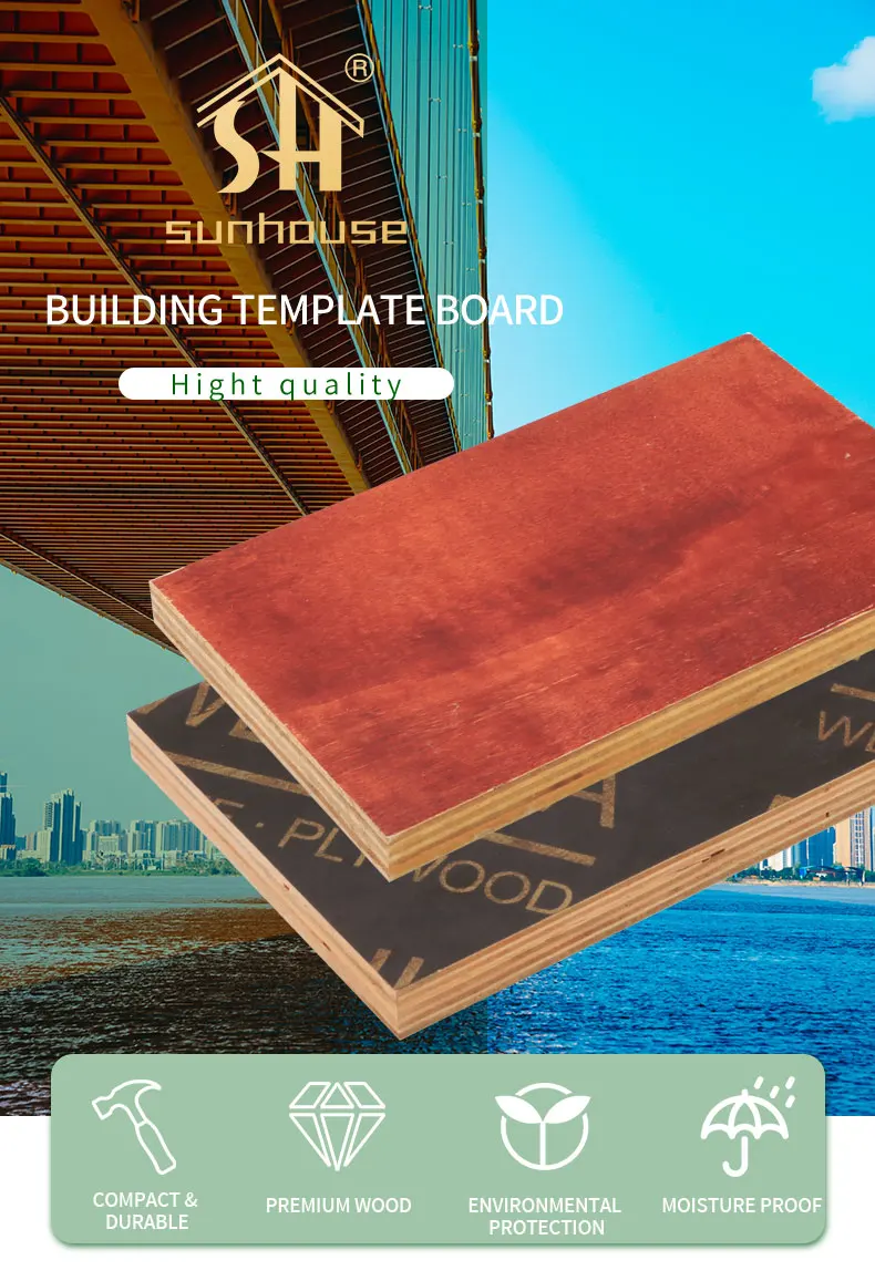 Hot Sale 2024 Sunhouse Fire Resistance 4x8' Plywood Board Engineered