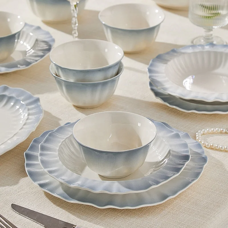 product new style ceramic rice bowl set with underglaze color household disposable dinnerware for dining table daily use-7
