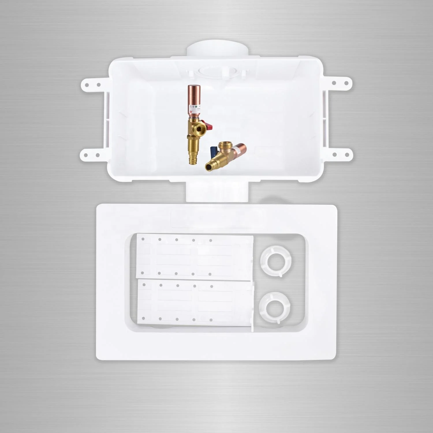 Washing Machine Outlet Box with Ball Valves with Copper Water Hammer Arrester Half Inch