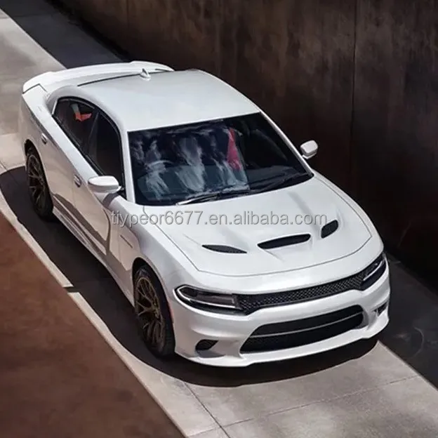 product tiypeor front bumper kit upgrade 2015 2023 dodge charger hellcat srt style grill fog lamp hole car body kits fit for dodge-8