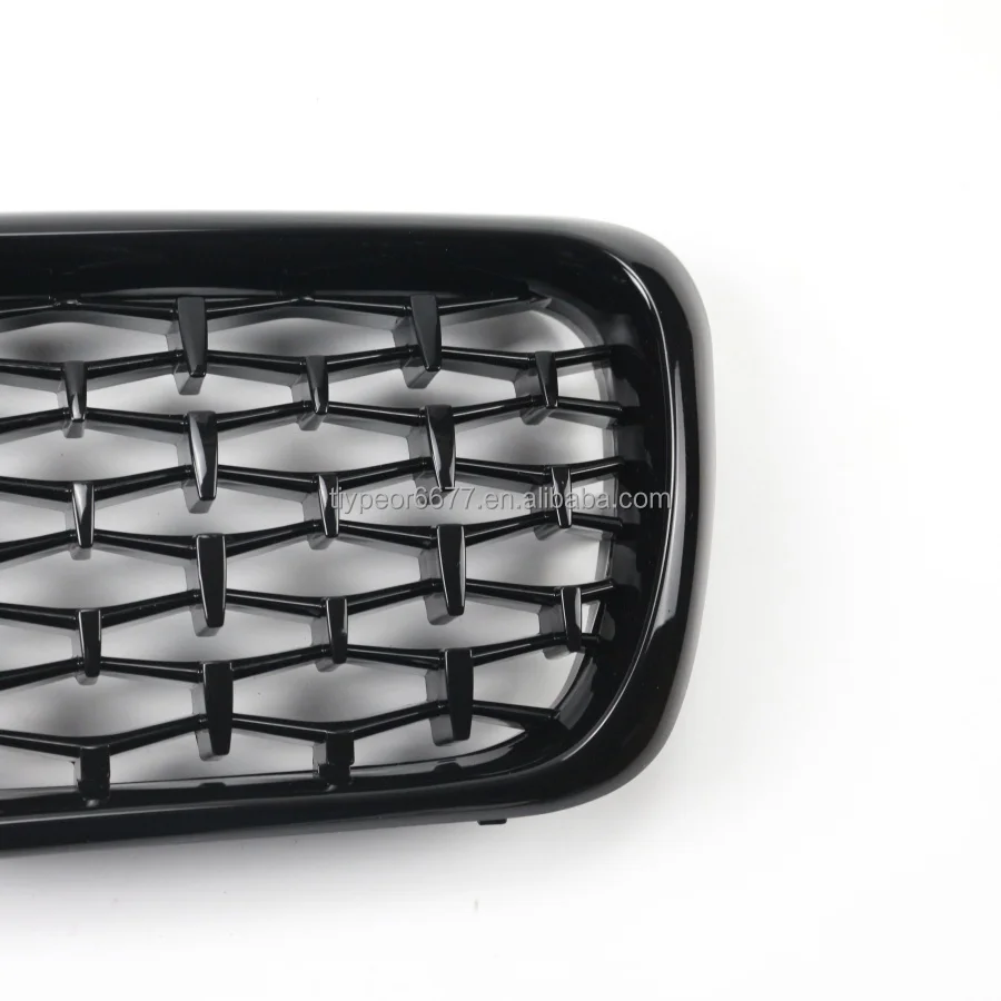 product tiypeor diamond style car replacement front bumper grille abs black grill for bmw 3 series e36 1997 1998 1999-4