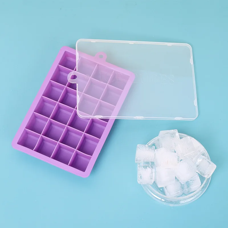 High Quality 24 Holes Rectangle Soft Durable Non-toxic Food Grade Silicone Ice  Cube Tray Mould With Lids - Buy High Quality 24 Holes Rectangle Soft  Durable Non-toxic Food Grade Silicone Ice Cube