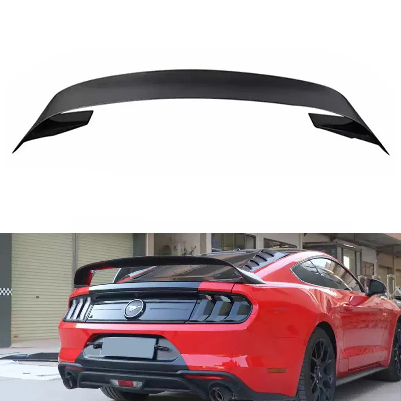 GT350 Style  Real Carbon Fiber Fibre Rear Trunk Spoiler Big Wing For Ford Mustang 2015-2017