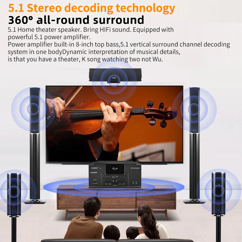 Channel Home Theatre System with Wireless Microphone
