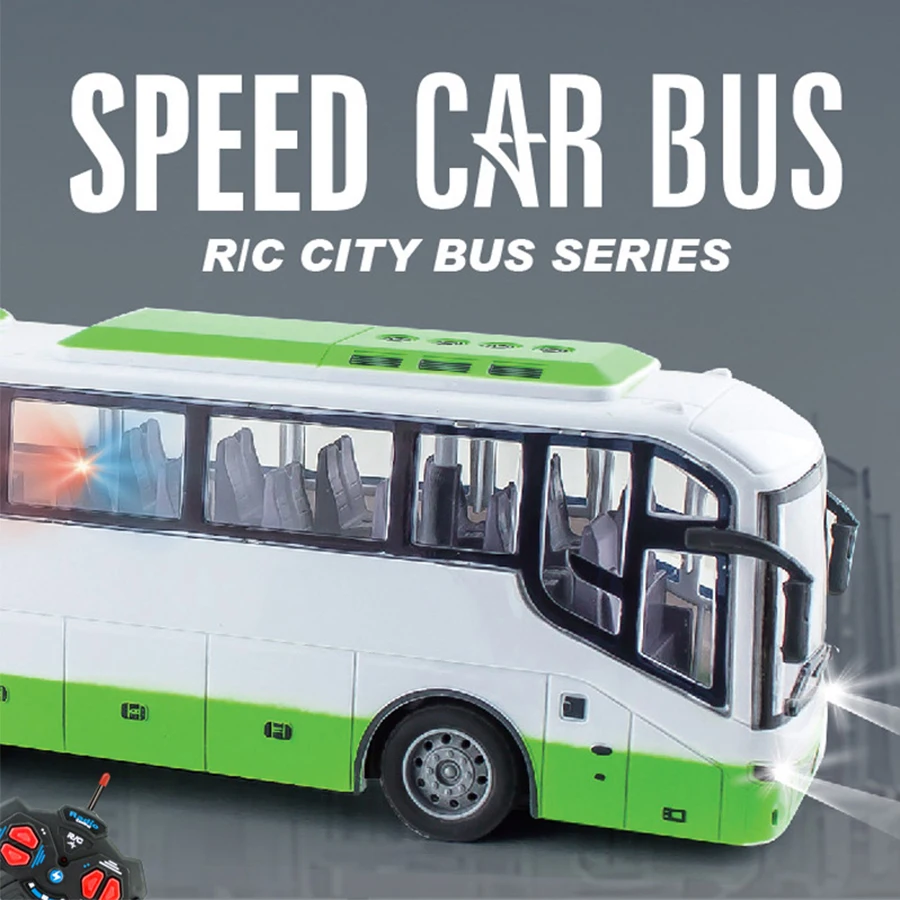 Rc Bus Toy Channel Radio Control City Sightseeing Bus Toy Electric Window BOX Car Mini Plastic City School RC Bus with Light