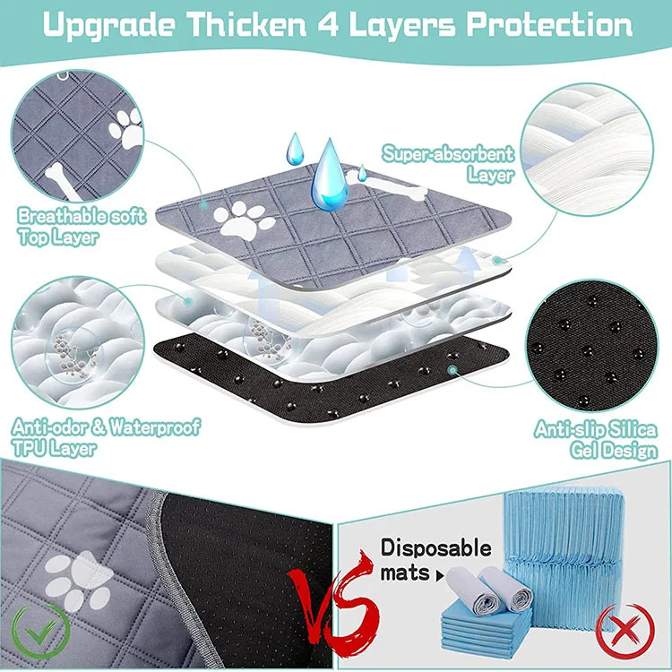 China Wholesale Dog Pet Diaper Washable Reusable Pet Pee Pad Training Pad for Dogs and Cats details