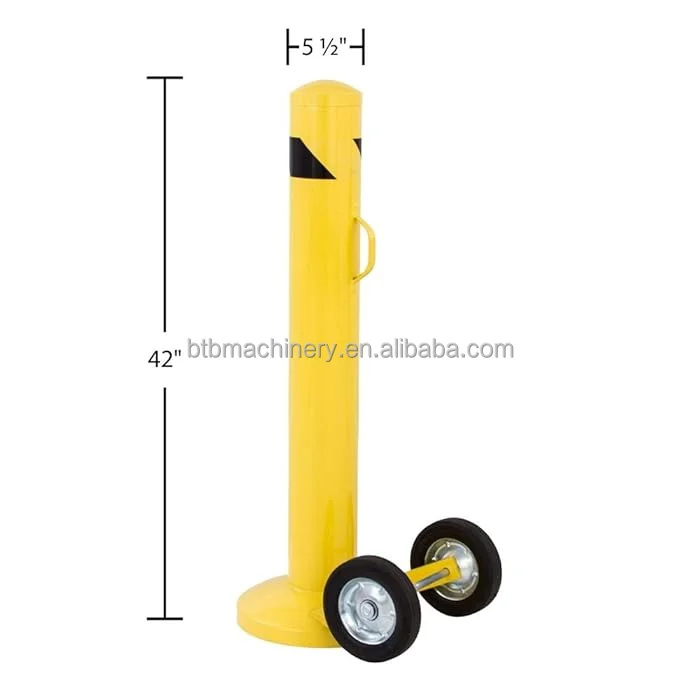 Portable Safety Bollard with Wheels - Movable Security Guard