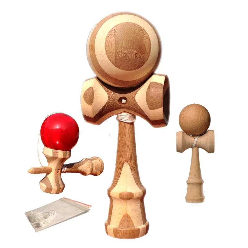 Пользовательский высококачественный 18,5 см Полосатый натуральный бамбук кендама для правшей