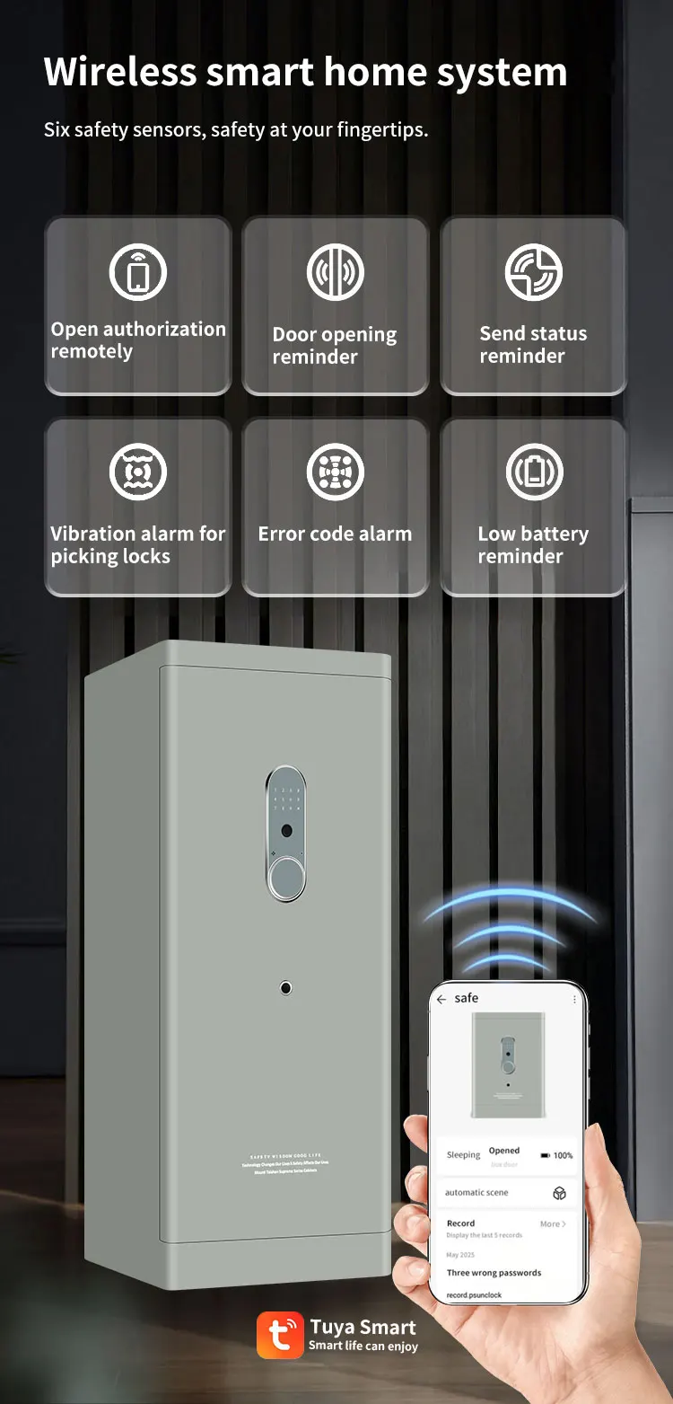 CEQSAFE Home & Office All Steel Fingerprint Password Safe Large Anti-Theft Storage Box supplier