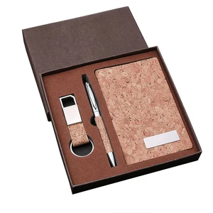 Eco Friendly Cork Notebook Set Custom Company Corporate Promotional Gift Items Set Business Stationary Set