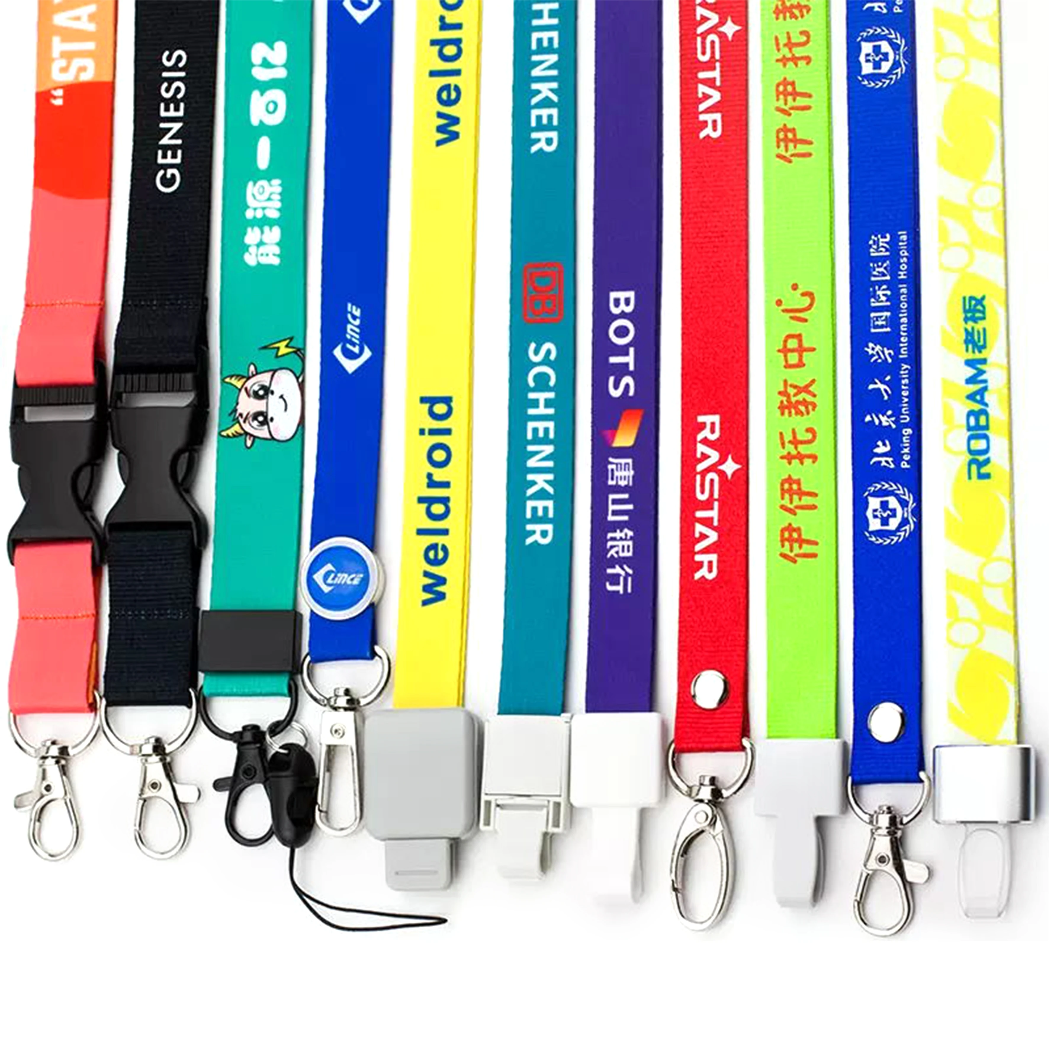 Factory Customized High Quality Colorful Printed Neck Lanyard Polyester ...