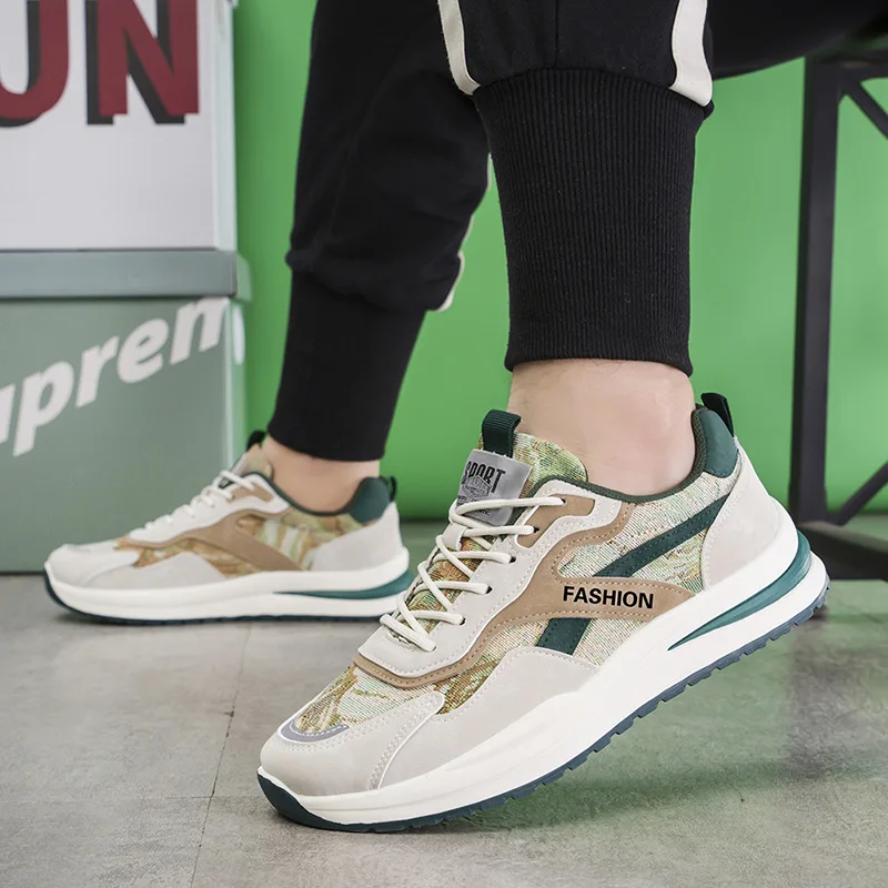 Men's Sneakers Fashion Design Shoes Stretch Breathable Tennis Shoes Comfortable Running Shoes