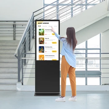 Hot Sale Portable Electronic Totem Kiosk 4K LCD Advertising Display Vertical Touchscreen Digital Signage Floor Standing