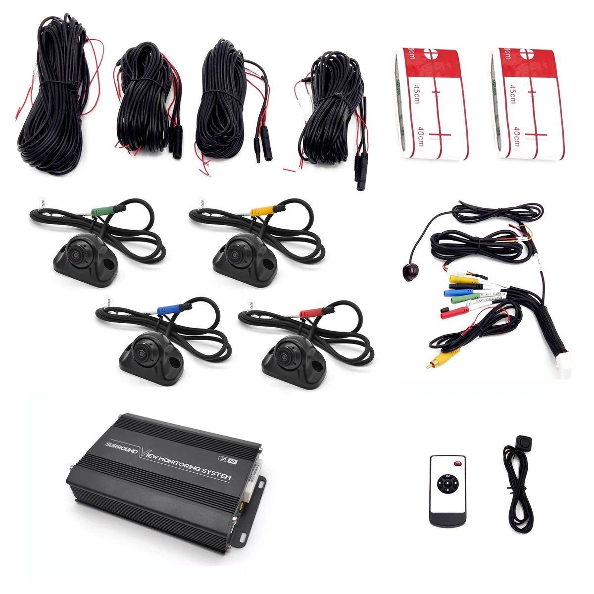 SZDALOS 360 Degree Excavator Camera System with 7-Inch HD Rear View Monitor  in 1080P 3D Surround View with Integrated DVR