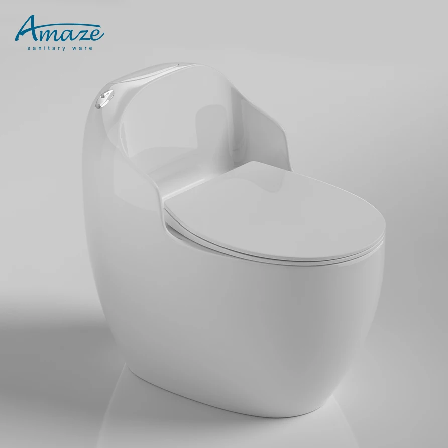 High end round shape modern hotel bathroom wc commode siphon flushing one piece ceramic toilet bowl