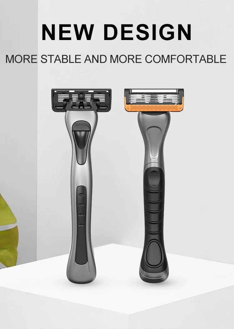 5 Blades Cartridge with Trimmer Men Shaving Razor Open Back Design Replaceable Shaving Razor