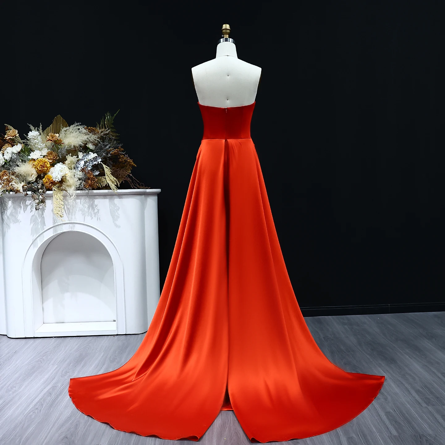 Sharon Said SF255 Elegant Red Strapless Evening Dresses