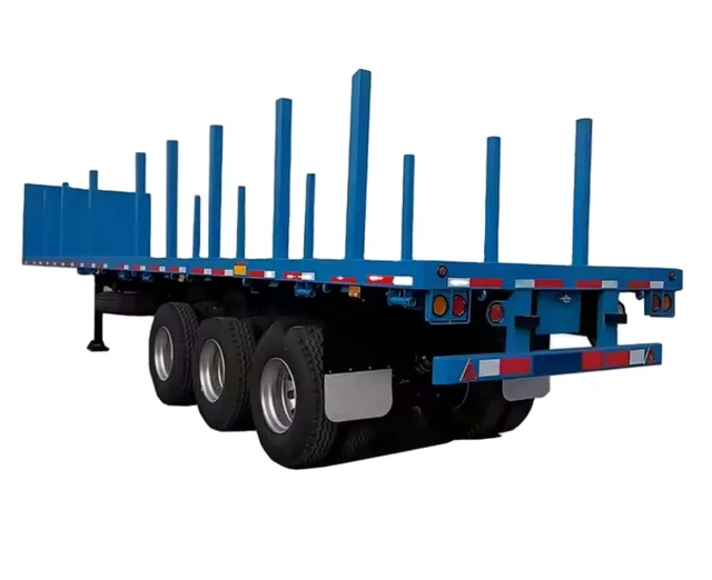 Trailer 2/3/4 axle 20-80t cargo timber transport trailer truck flatbed trailer for sale