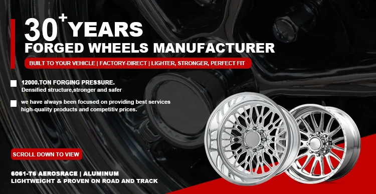 Forgex 22 24 26 Inch Rims 2-Piece Forged 5x127 6x135 6x139.7 Custom Chrome Lip Forged Wheels for Cadillac GMC Chevrolet Ram Ford