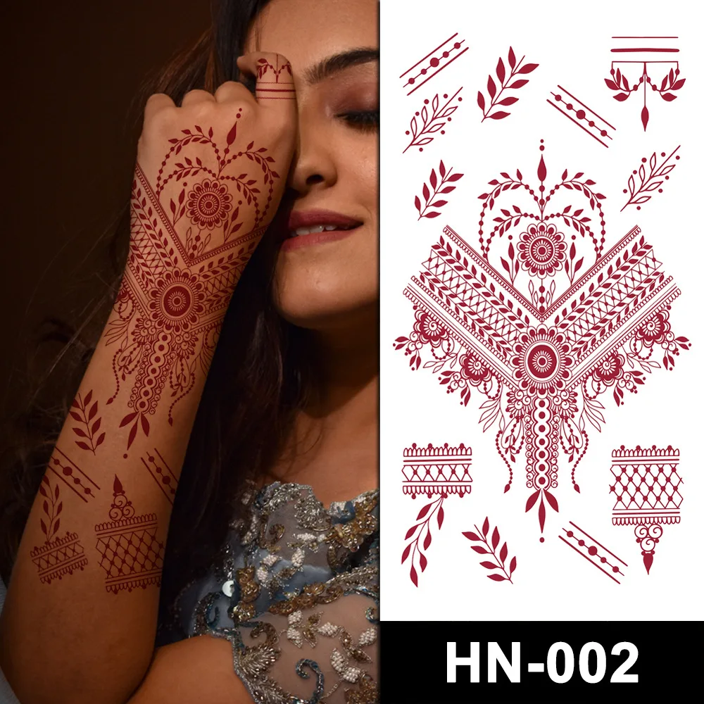 Wholesale red Henna tattoo sticker designs for hands jagua body