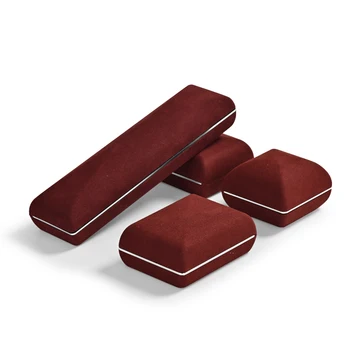 Gorgeous new arrival jewelry boxes red microfiber velvet packaging box for ring earring pendant bracelet display for jewels